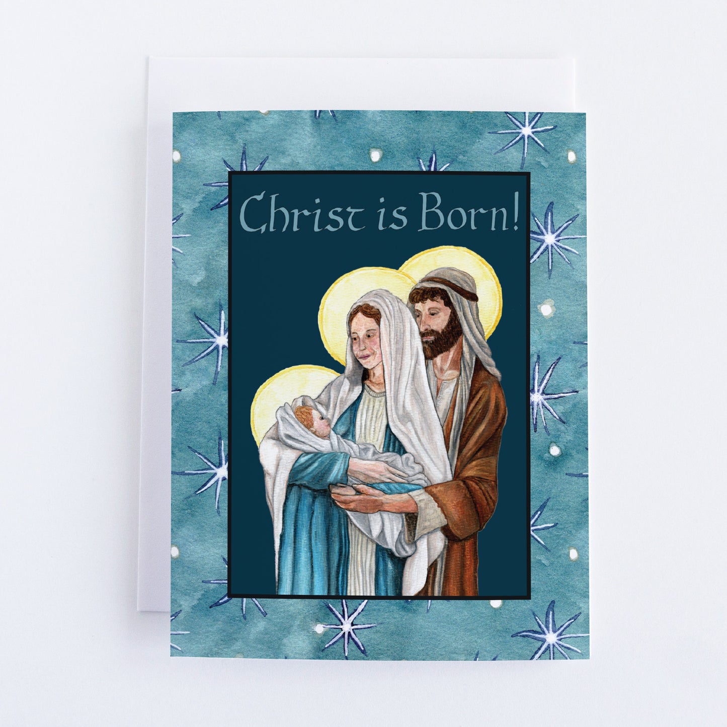 Box of 10 "Christ is Born" Christmas Greeting Cards (A2)
