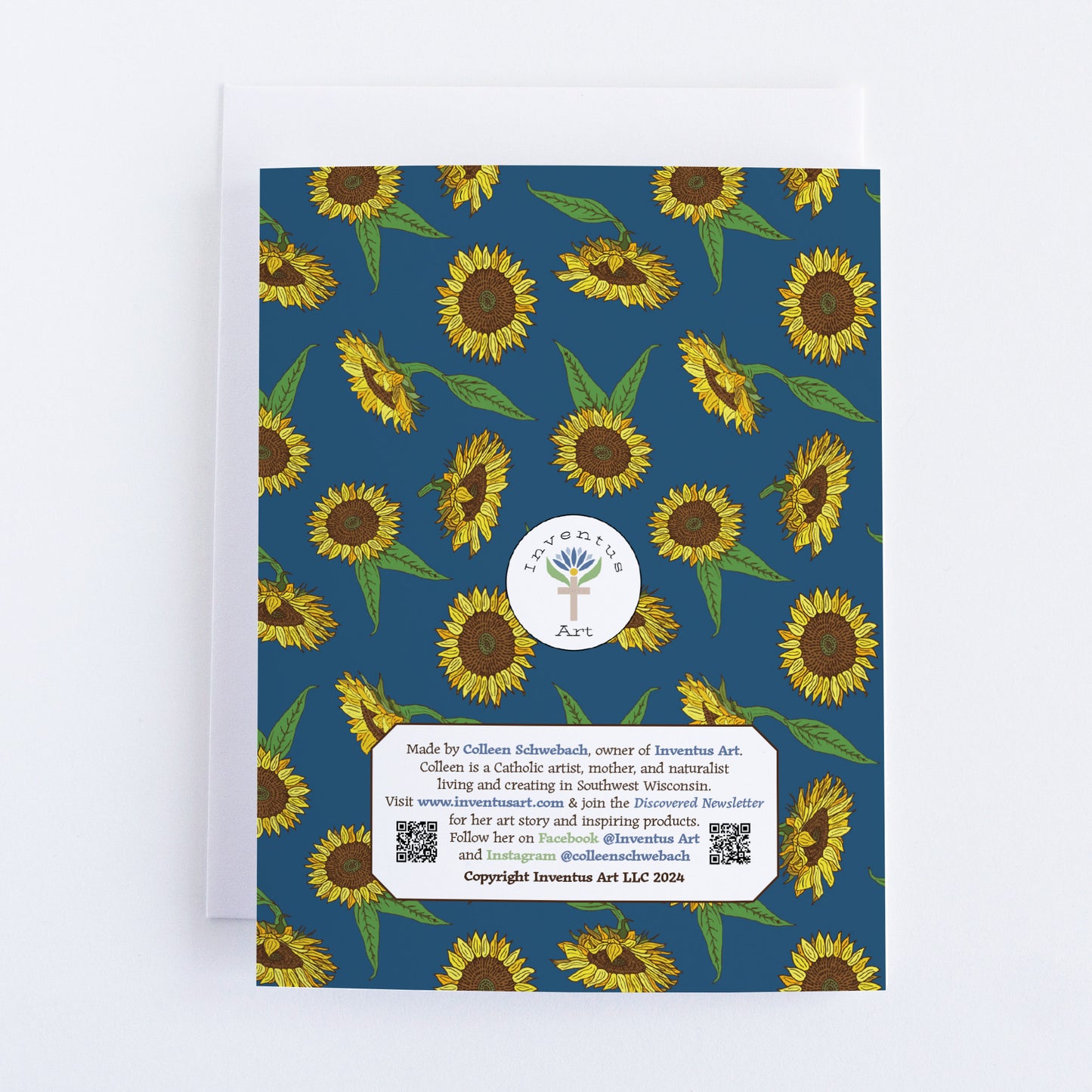 Single "Sunny Day" Greeting Cards with Peel-and-stick Envelopes (A2 size; 5 color choices)