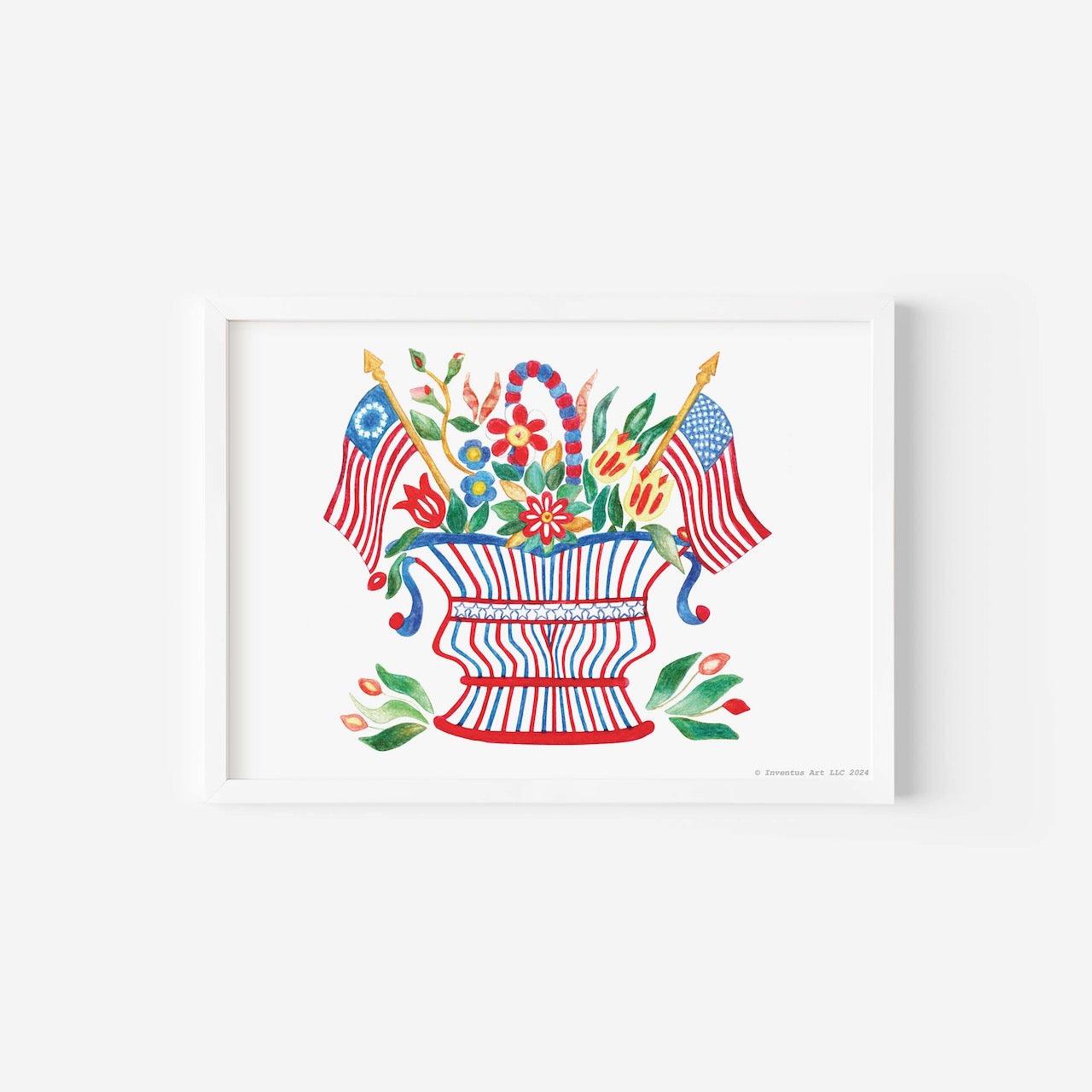 "Flags and Flowers Forever" Art Print on Paper (5"x7"; special edition signed; unframed)