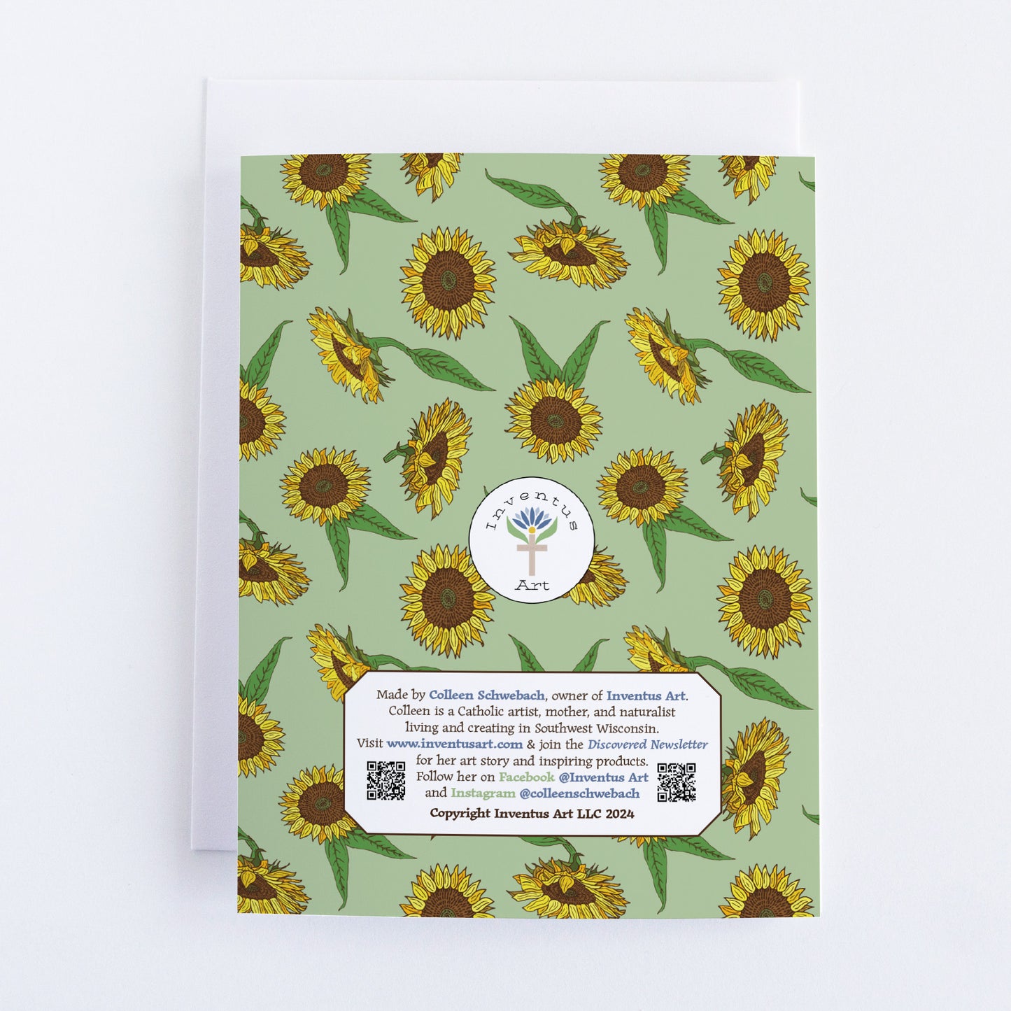Single "Sunny Day" Greeting Cards with Peel-and-stick Envelopes (A2 size; 5 color choices)