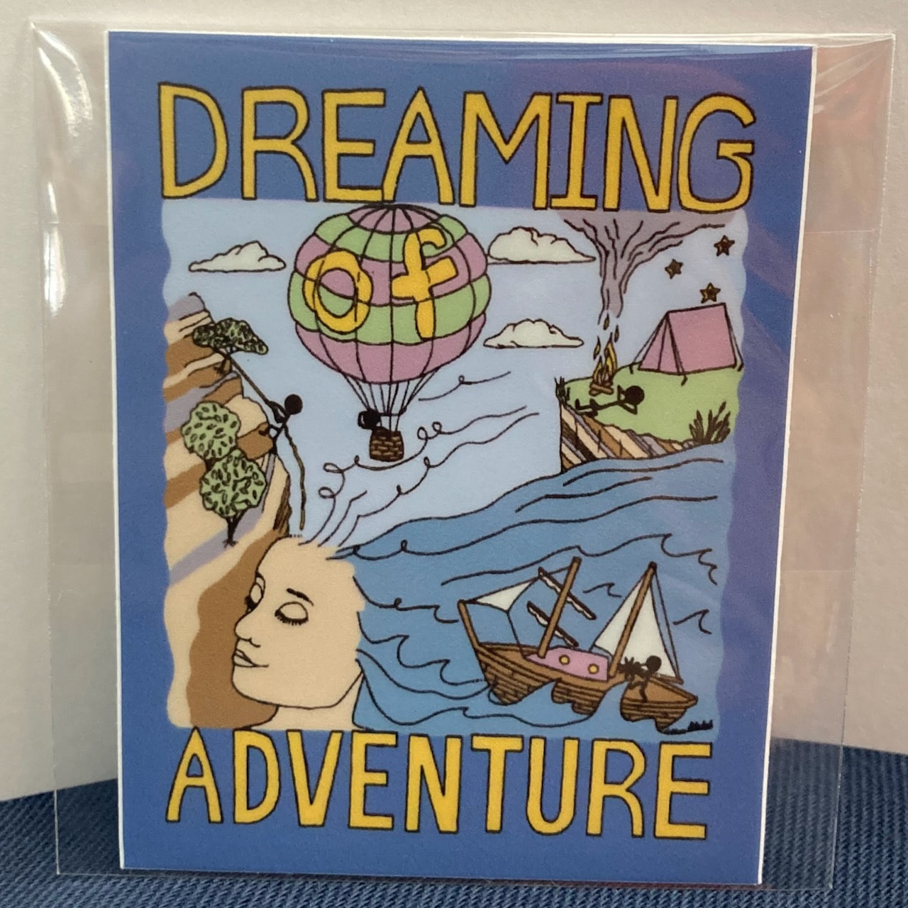 Lavender-Blue Dreaming Adventure Vinyl Sticker (2.32″ × 3″)