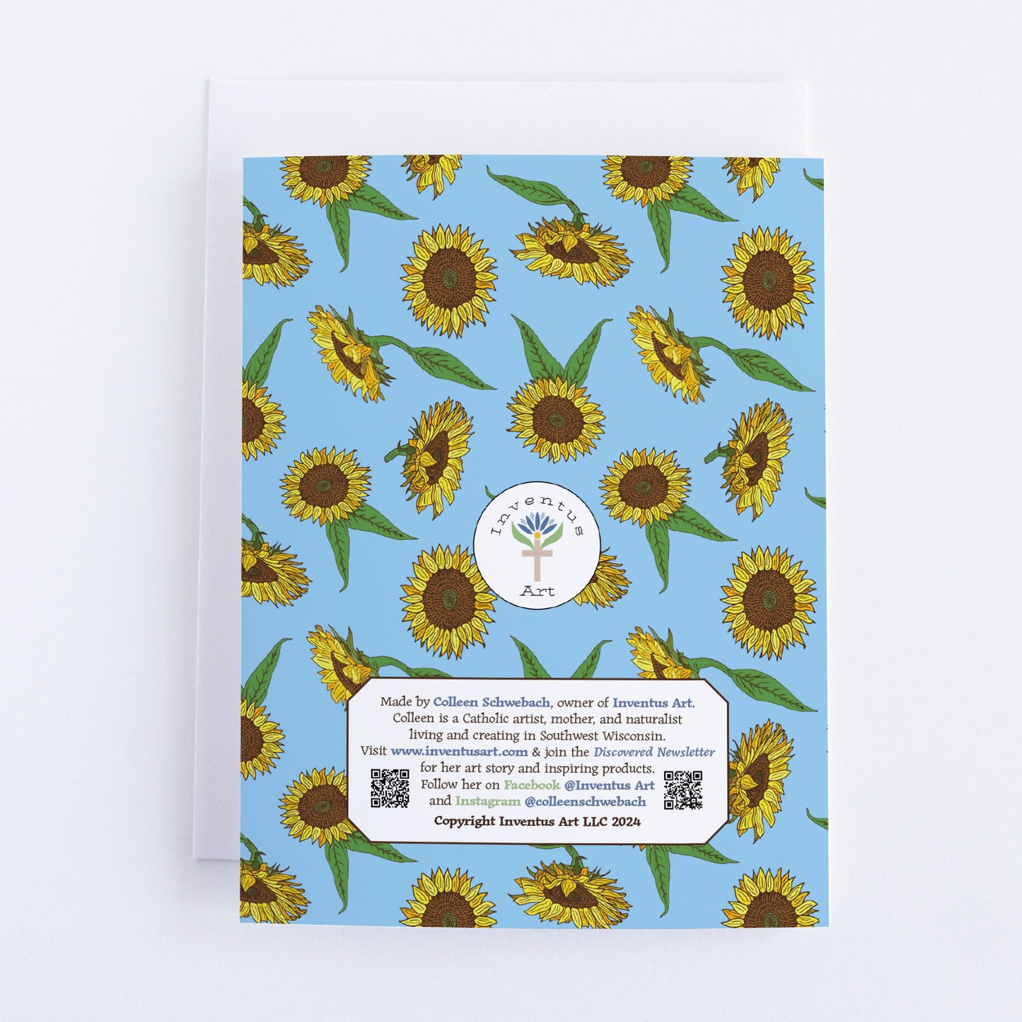 Single "Sunny Day" Greeting Cards with Peel-and-stick Envelopes (A2 size; 5 color choices)