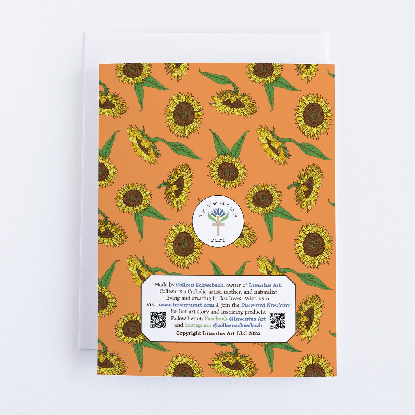 Single "Sunny Day" Greeting Cards with Peel-and-stick Envelopes (A2 size; 5 color choices)