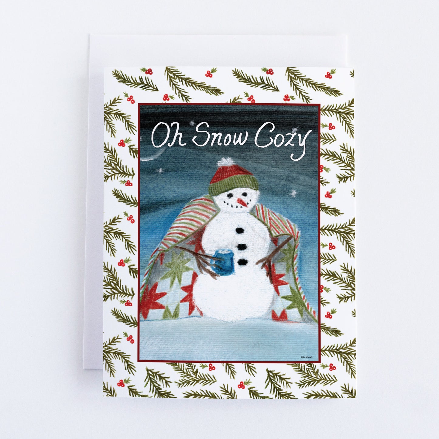Box of 10 "Oh Snow Cozy" Christmas Greeting Cards (A2)