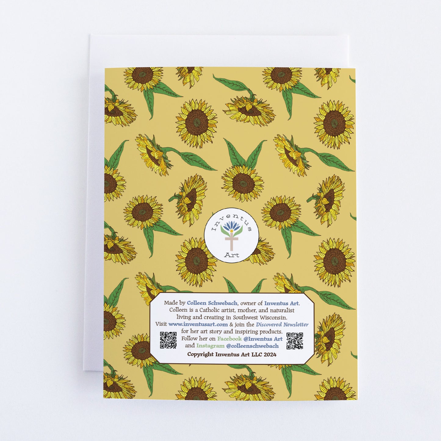 Single "Sunny Day" Greeting Cards with Peel-and-stick Envelopes (A2 size; 5 color choices)