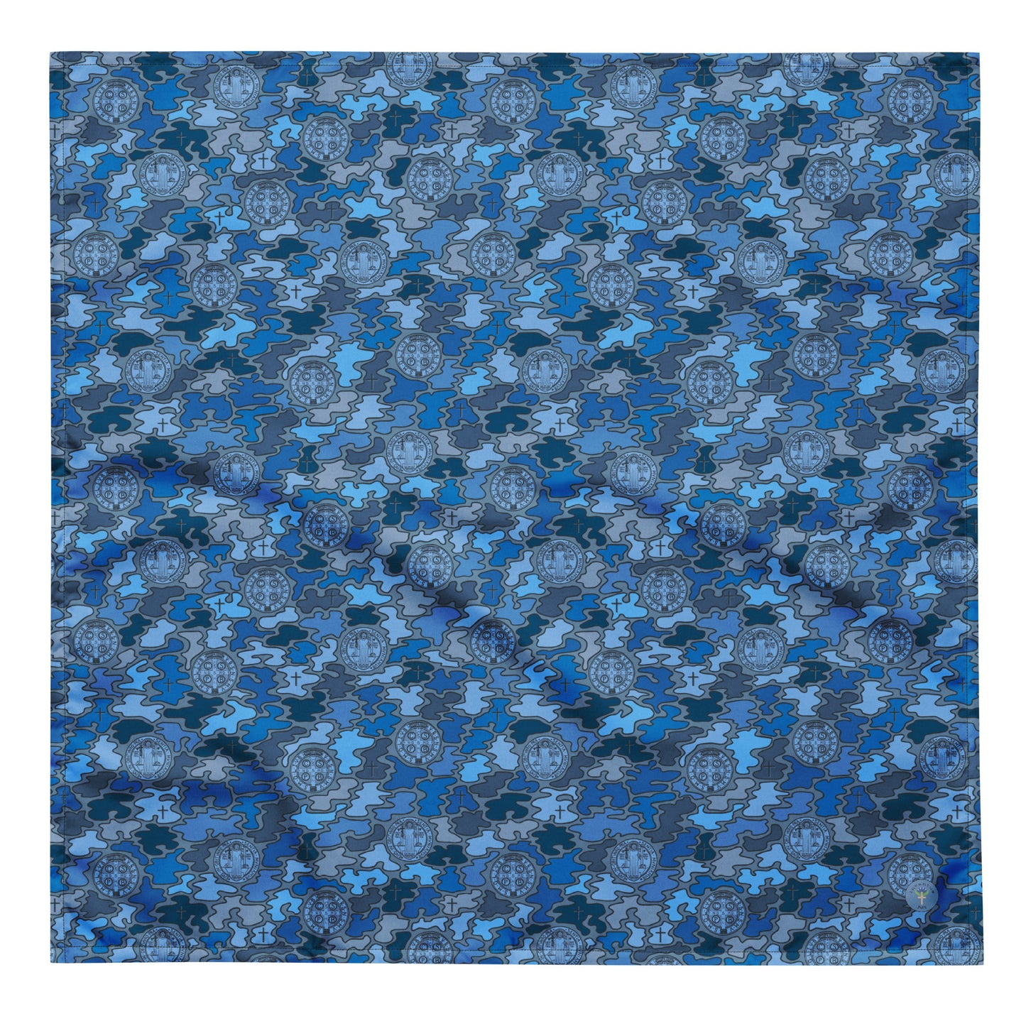 Blue "Catholicamouflage" Polyester Bandana (3 sizes)
