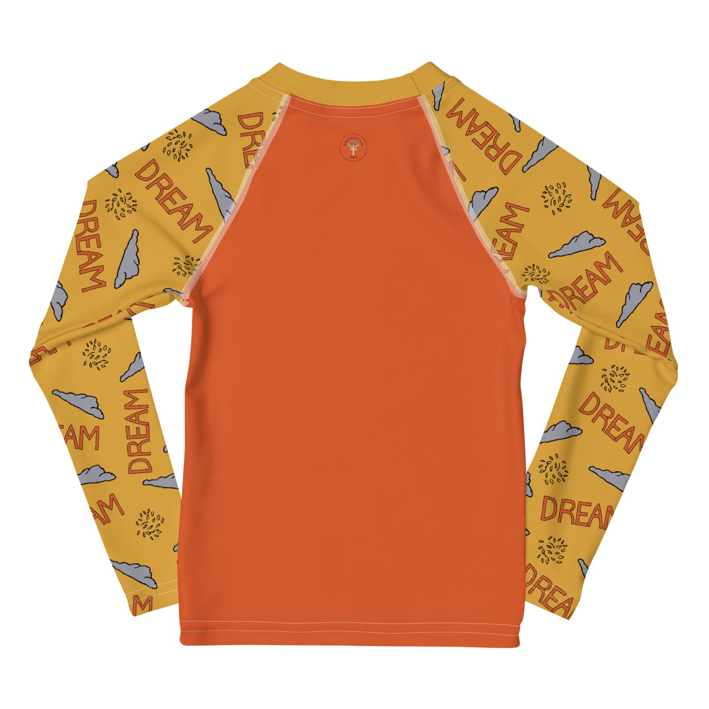 Kids Yellow/Orange Climbing "Dreaming Adventure" Long-sleeved Rash Guard Shirt (Size 2-7)