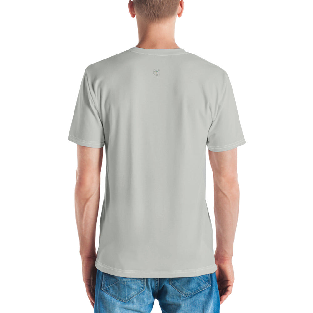 Men's Gray Hot Air Balloon "Dreaming Adventure" Crew-Neck T-shirt (Size XS-2XL)