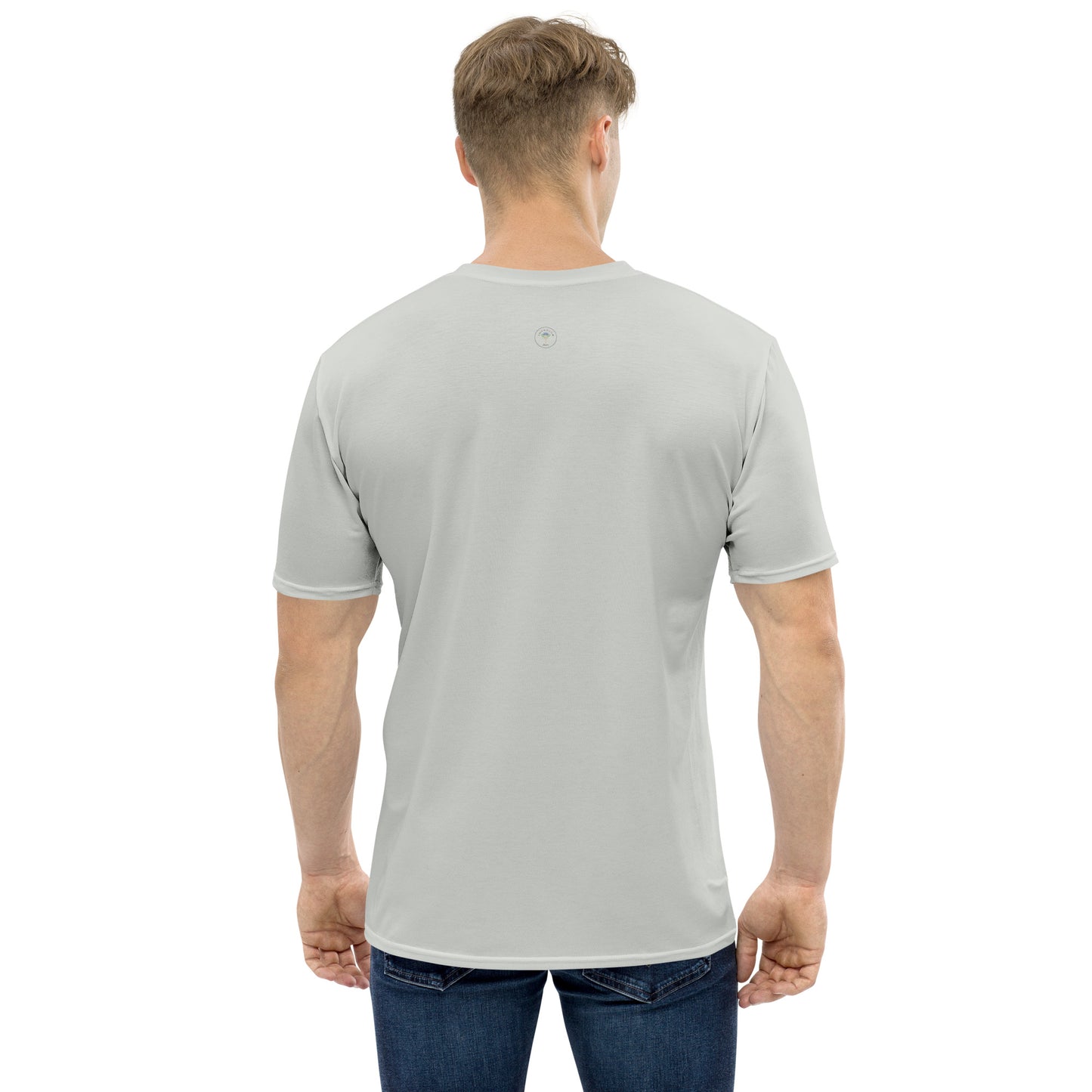 Men's Gray Hot Air Balloon "Dreaming Adventure" Crew-Neck T-shirt (Size XS-2XL)
