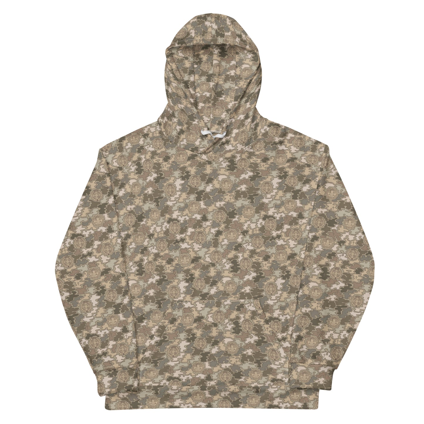 Desert Tan "Catholicamouflage" Unisex Pull-over Hoodie (Size XS-6XL)