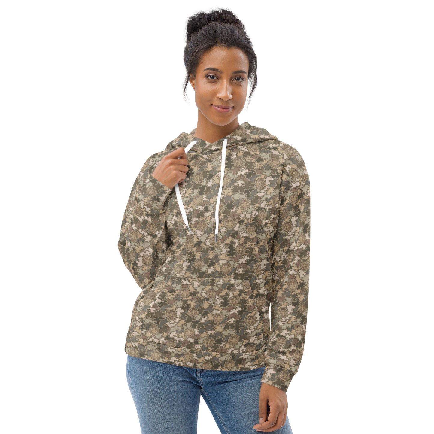 Desert Tan "Catholicamouflage" Unisex Pull-over Hoodie (Size XS-6XL)