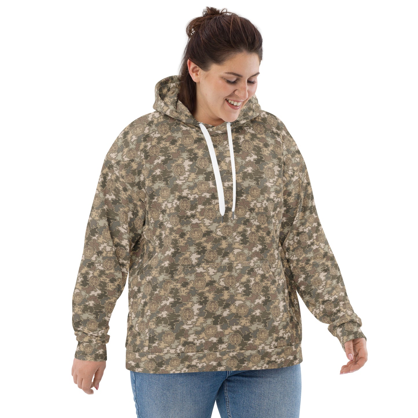 Desert Tan "Catholicamouflage" Unisex Pull-over Hoodie (Size XS-6XL)