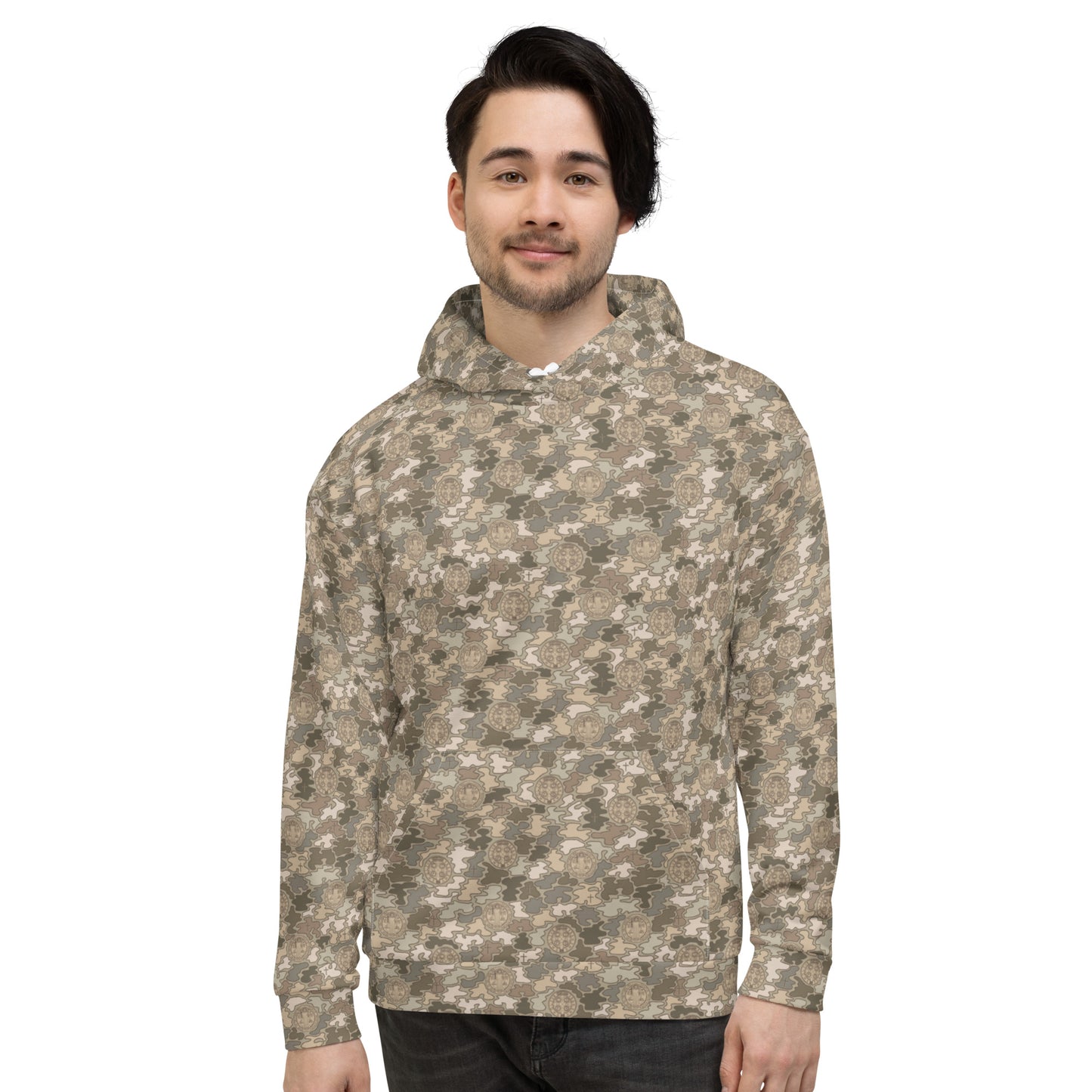 Desert Tan "Catholicamouflage" Unisex Pull-over Hoodie (Size XS-6XL)