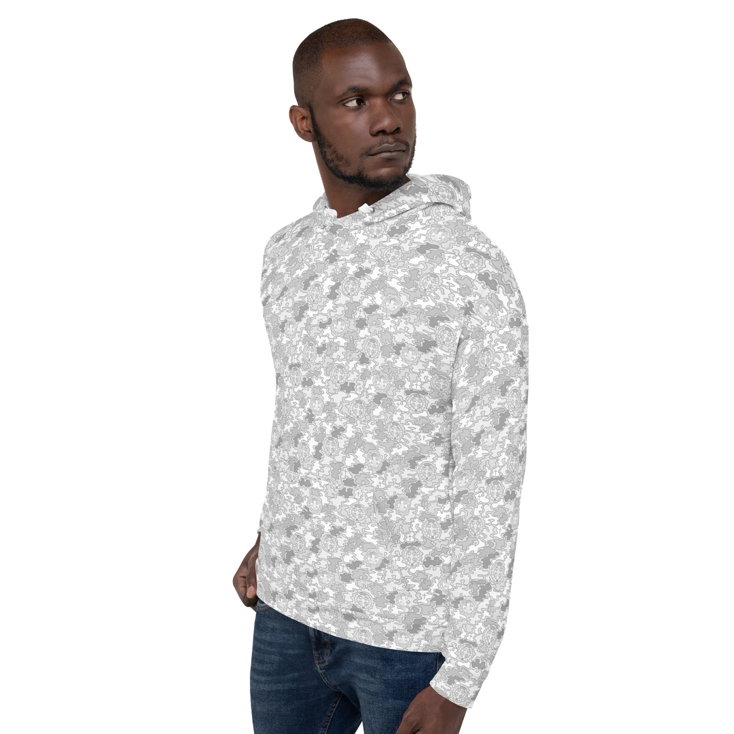 White St. Benedict Catholic Camouflage Unisex Pull-over Hoodie (Size XS-6XL)