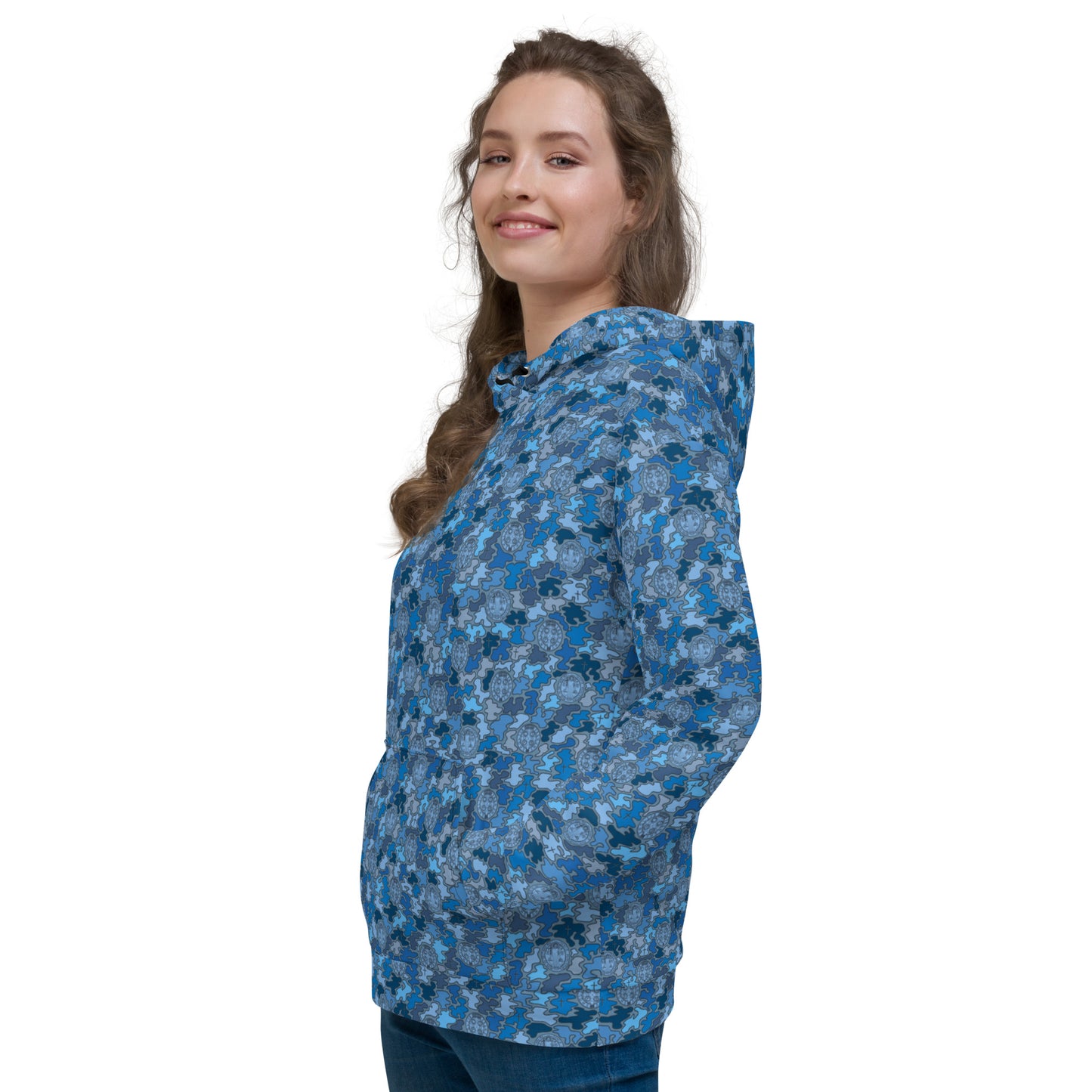 Blue St. Benedict Catholic Camouflage Unisex Pull-over Hoodie (Size XS-6XL)