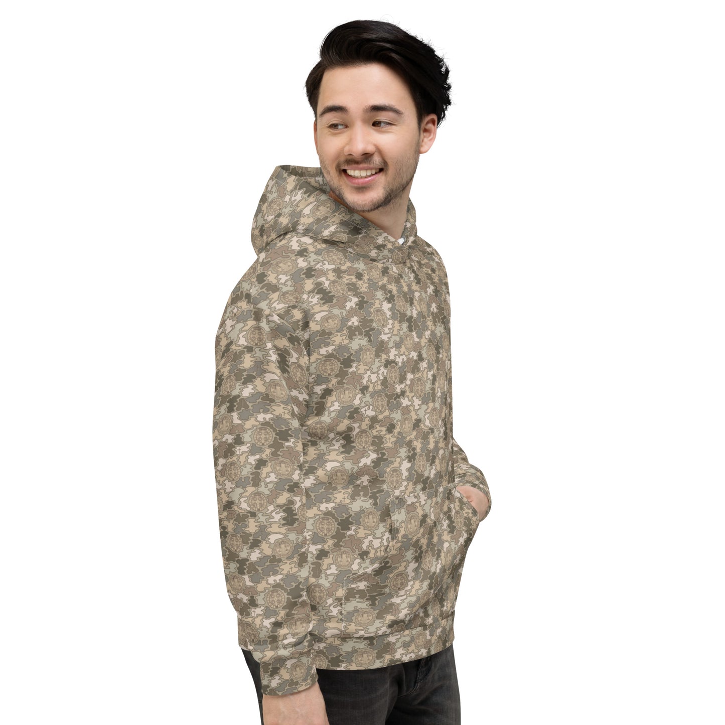 Desert Tan "Catholicamouflage" Unisex Pull-over Hoodie (Size XS-6XL)