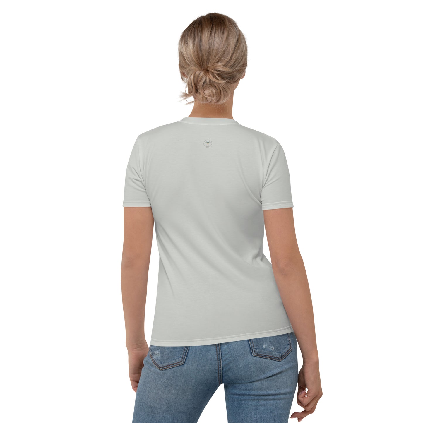 Women's Gray Hot Air Balloon "Dreaming Adventure" Crew-Neck T-shirt (Size XS-2XL)