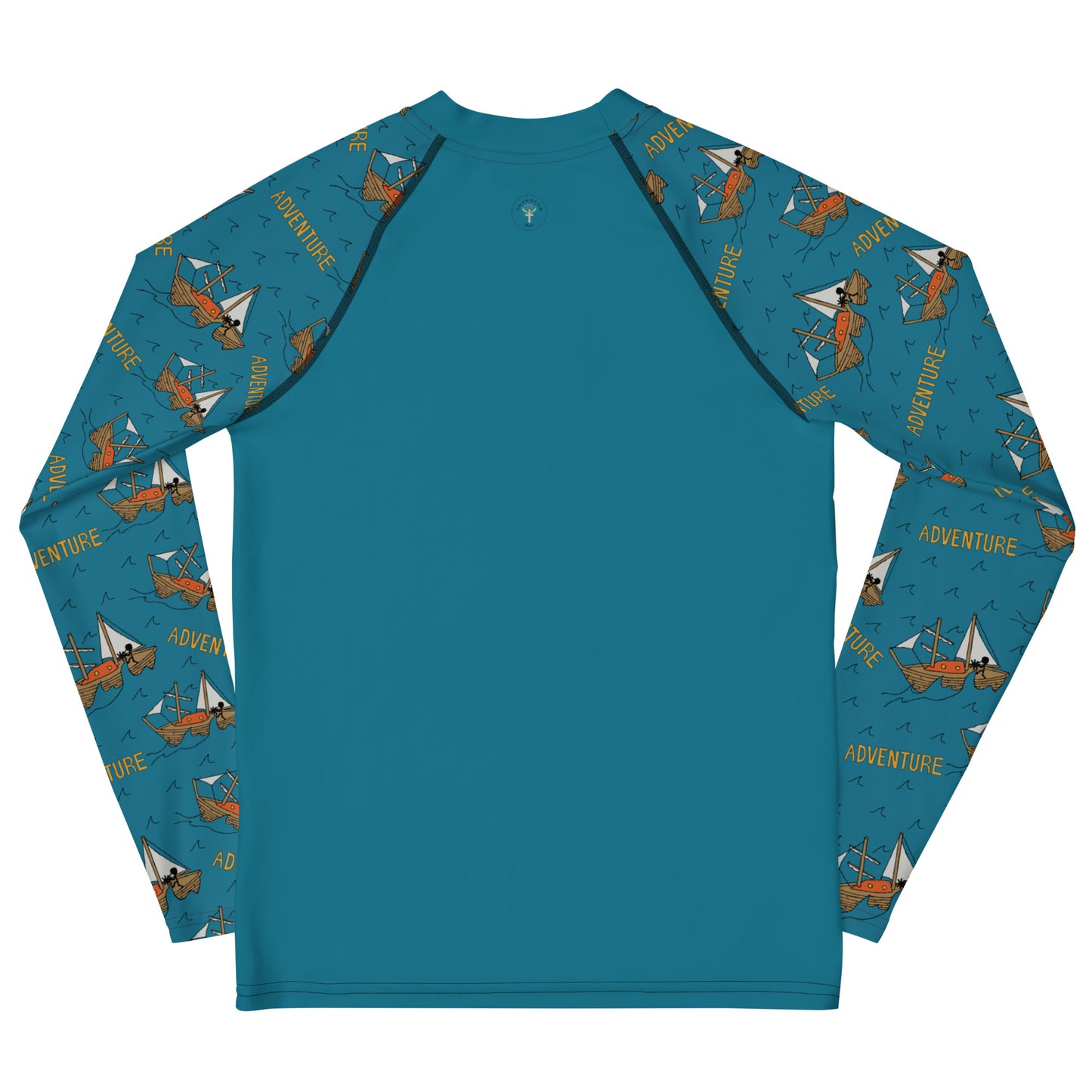 Youth Blue Sailing "Dreaming Adventure" Long-sleeved Rash Guard Shirt (Size 8-20)