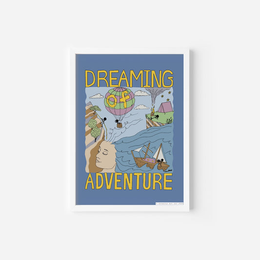 "Lavendar Blue Dreaming Adventure" Art Print on Paper (5"x7"; signed, special edition)