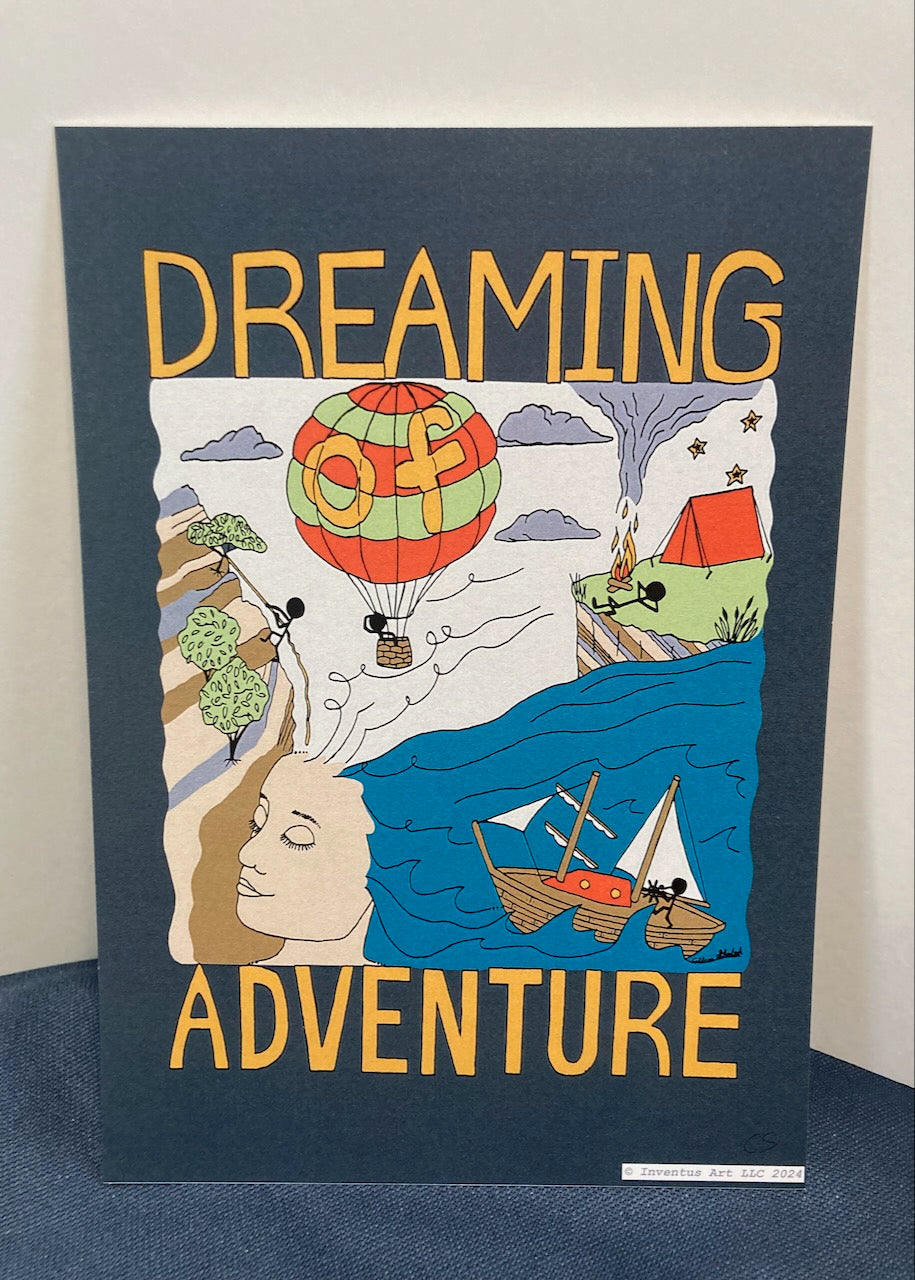 Special Edition Unframed, Un-matted Dreaming Adventure Art Prints on Paper (5"x7") (6 prints to choose from)