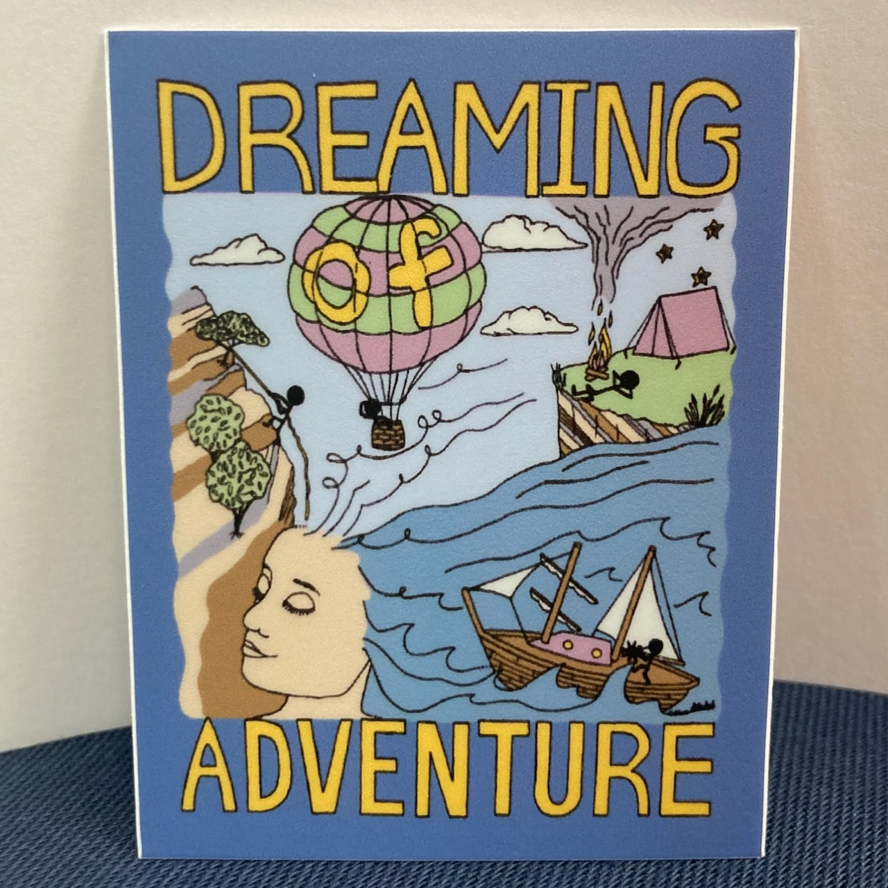Lavender-Blue Dreaming Adventure Vinyl Sticker (2.32″ × 3″)