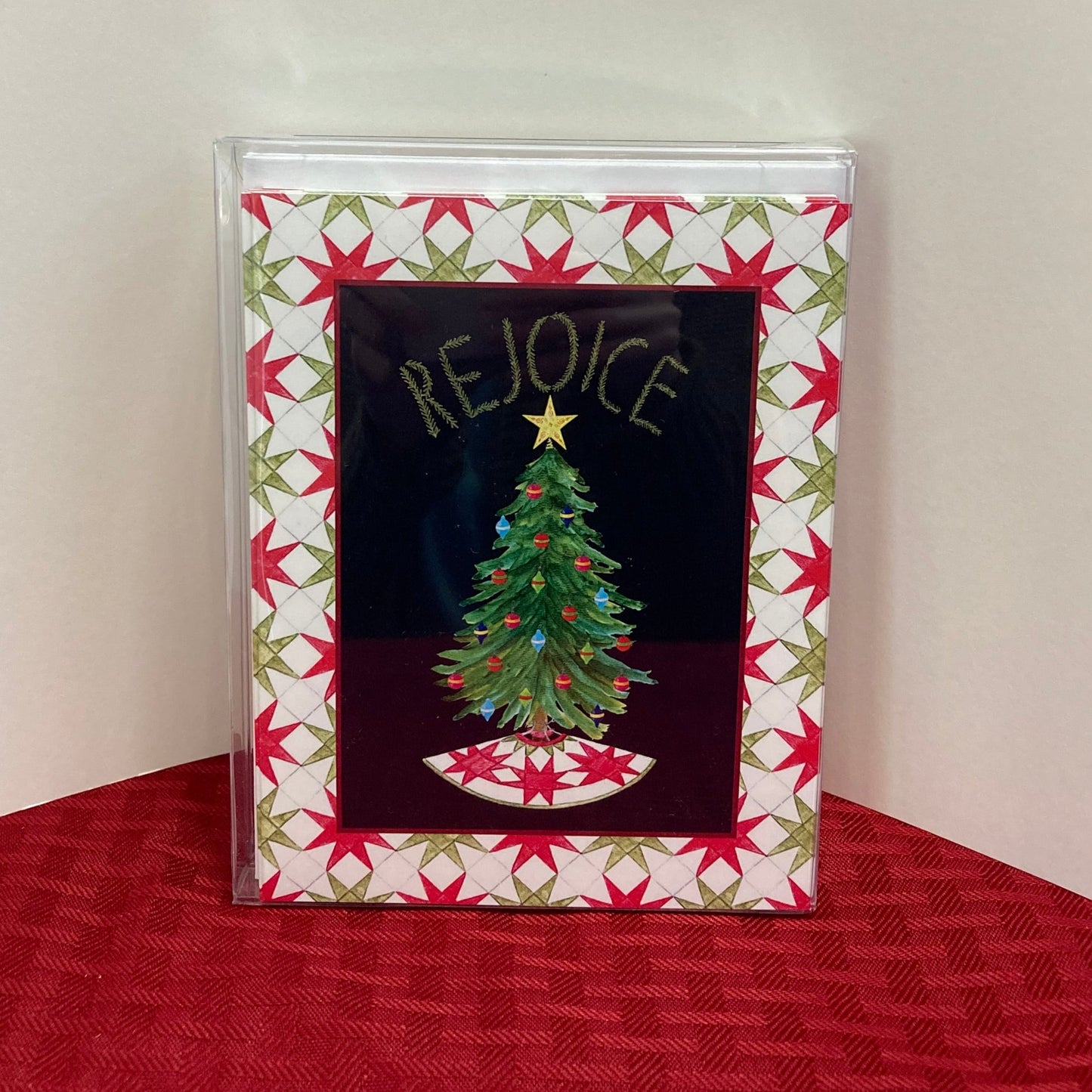 Box of 10 "Rejoice" Christmas Greeting Cards (A2)