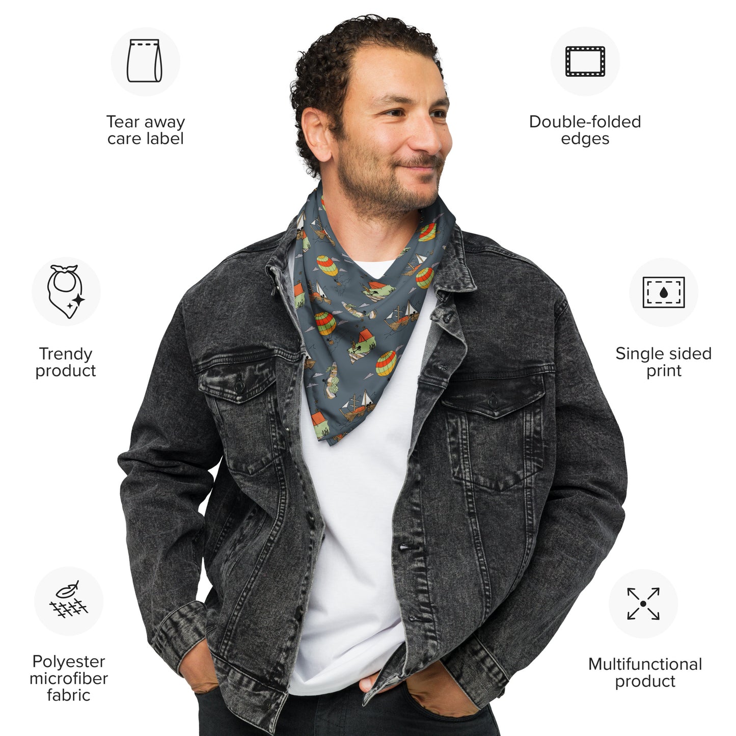 Dark-Blue "Dreaming Adventure" Bandana (3 sizes)