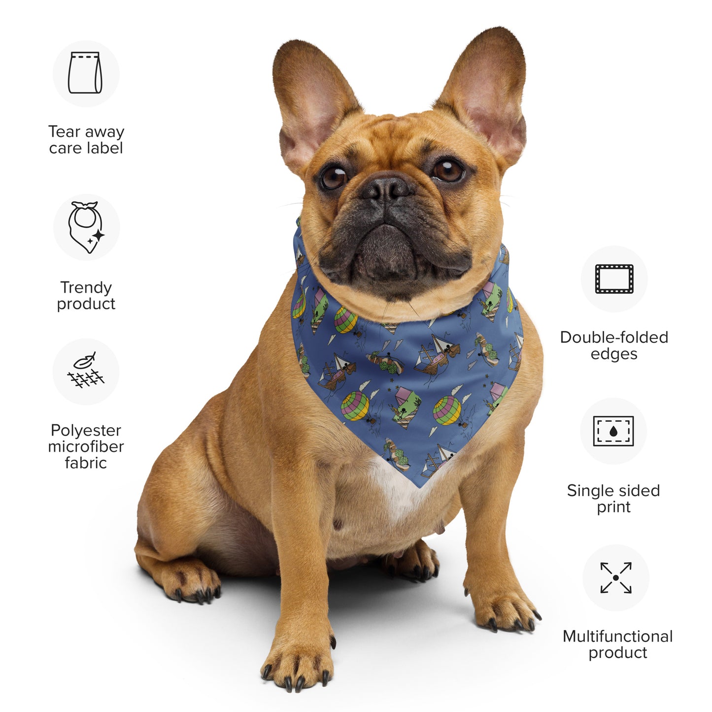 Lavender-Blue "Dreaming Adventure" Bandana (3 sizes)