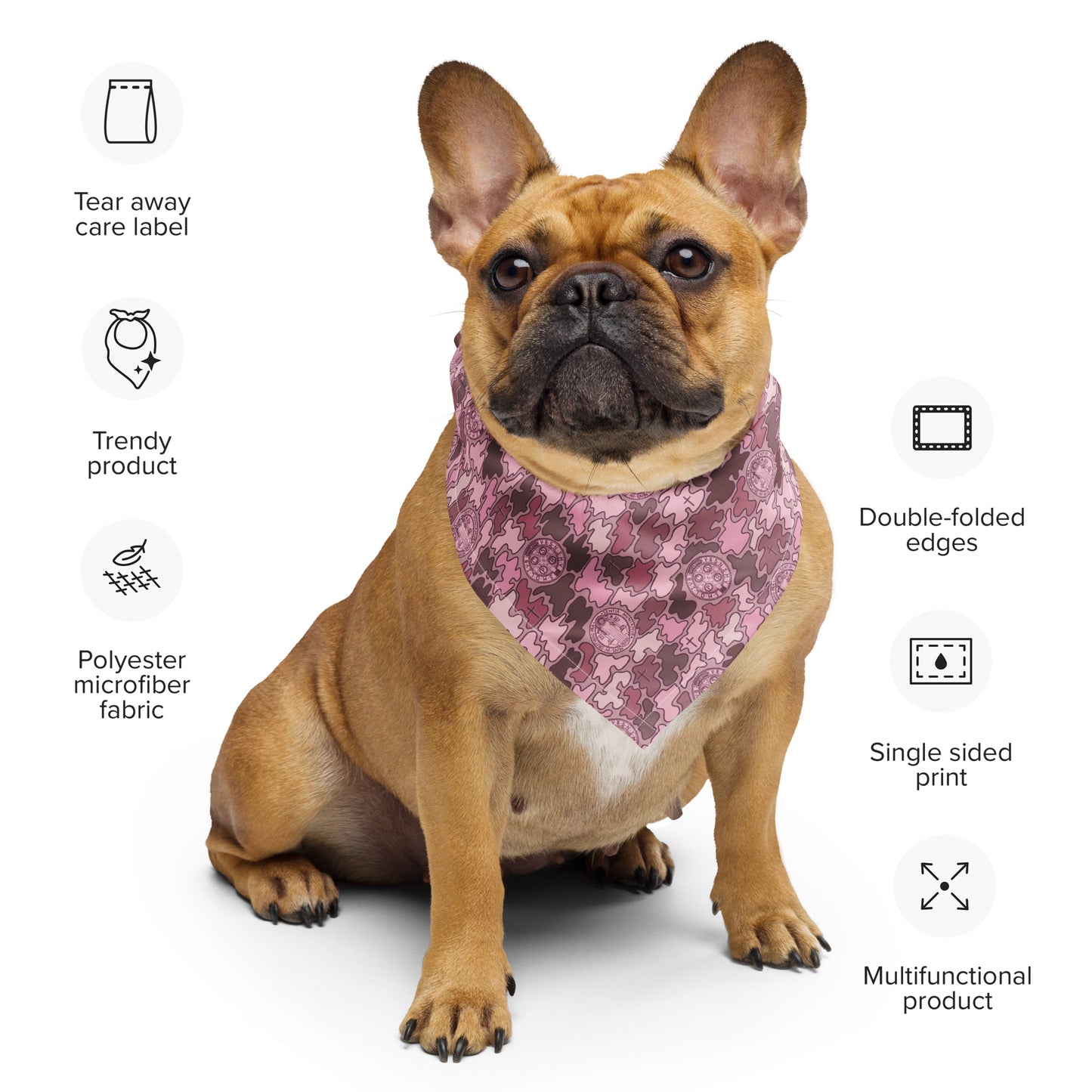 Pink "Catholicamouflage" Polyester Bandana (3 sizes)