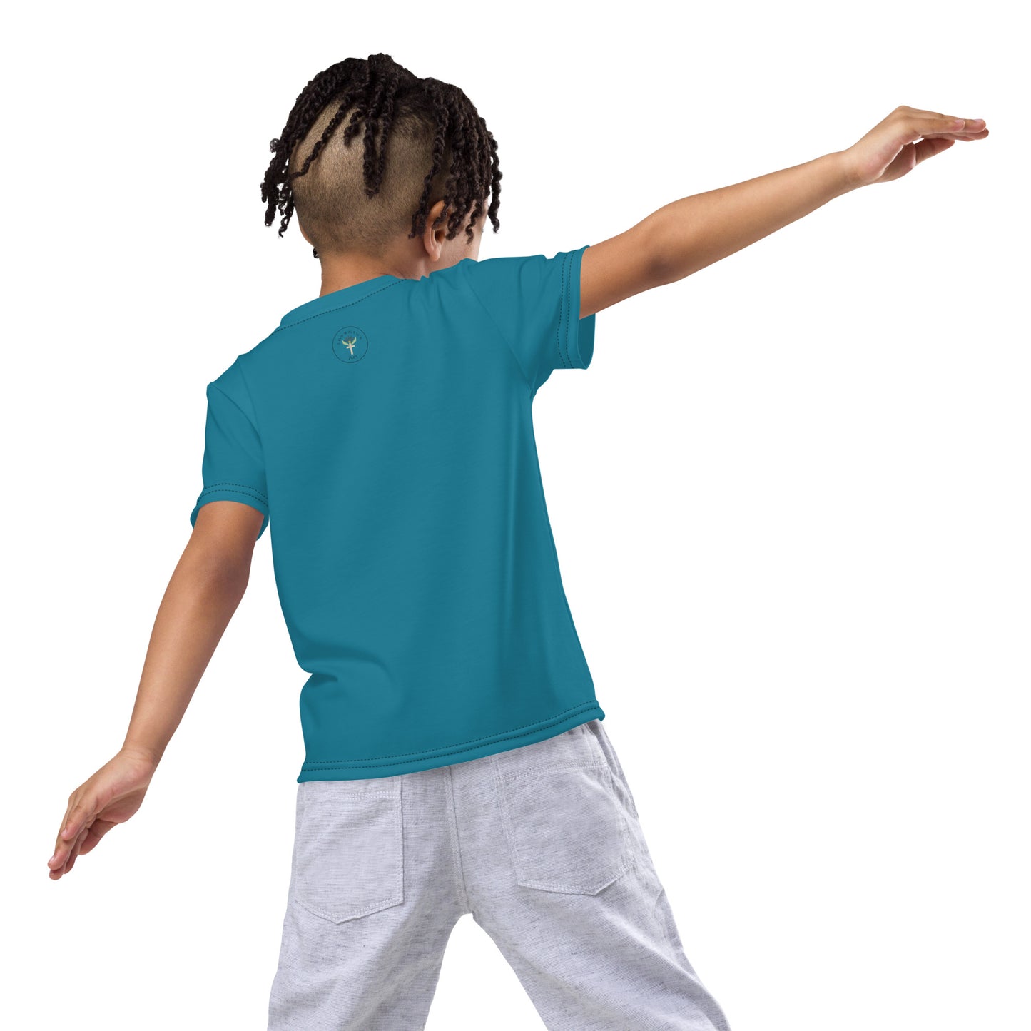 Kids Blue Sailing "Dreaming Adventure" Short-Sleeved Crew Neck T-shirt (Size 2-7)