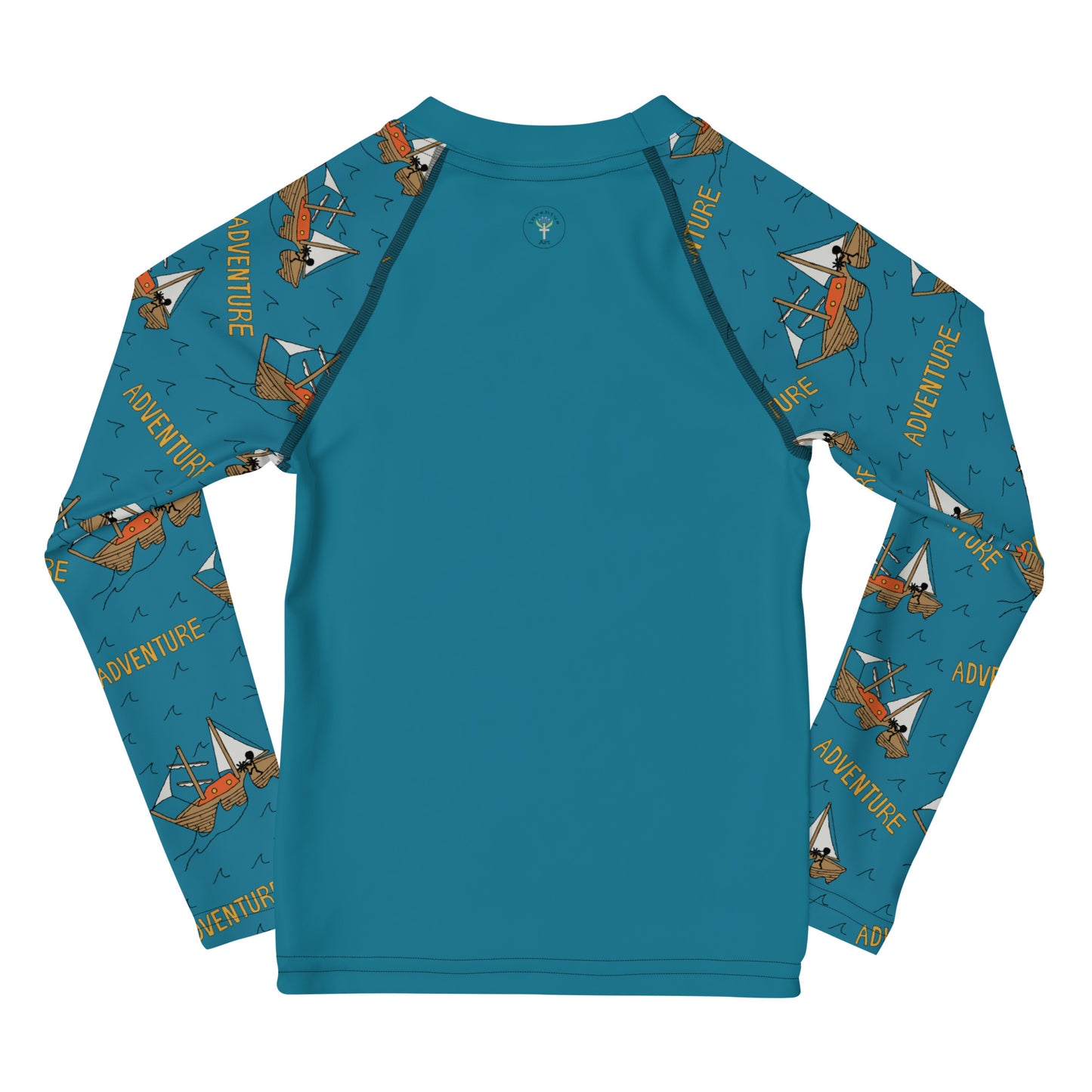 Kids Blue Sailing "Dreaming Adventure" Long-Sleeved Rashguard Shirt (Size 2-7)