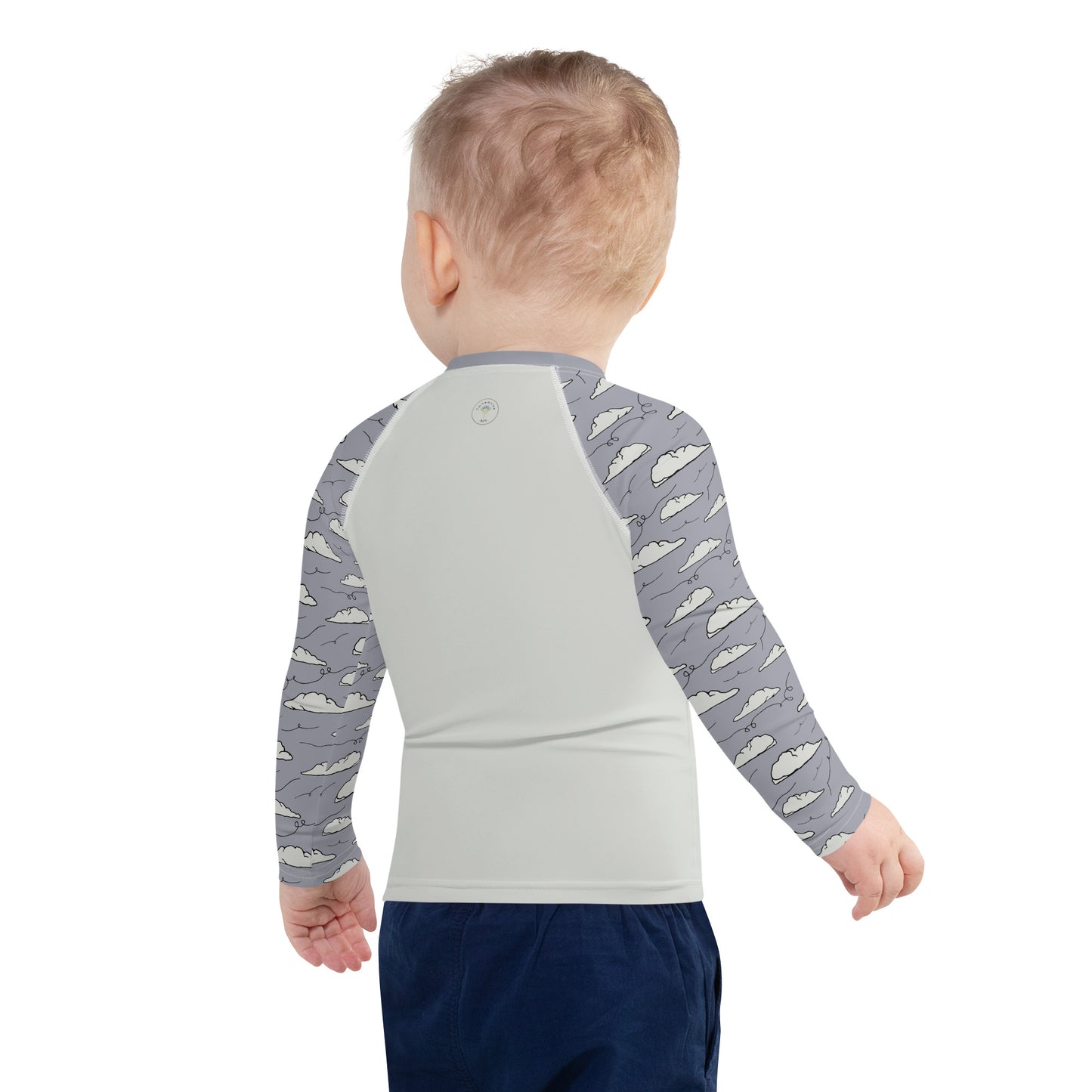 Kids Gray Hot Air Balloon "Dreaming Adventure" Rash Guard (Size 2-7)