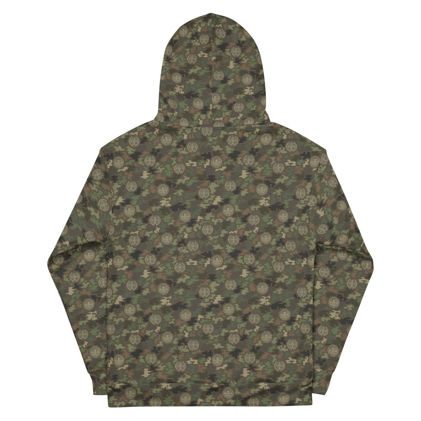 Woodland Green-Brown "Catholicamouflage" Unisex Pull-over Hoodie (Size XS-6XL)