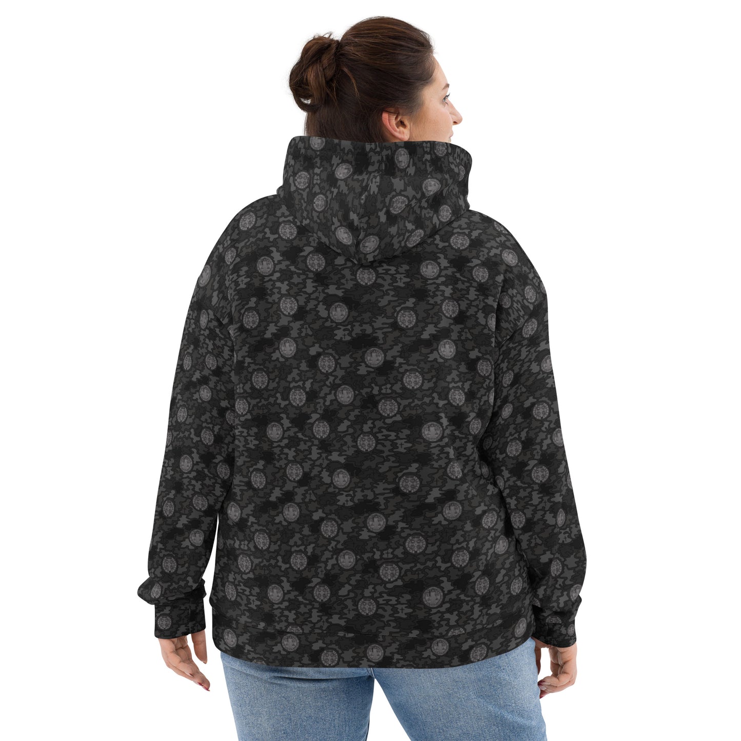 Black "Catholicamouflage" Unisex Pull-over Hoodie (Size XS-6XL)