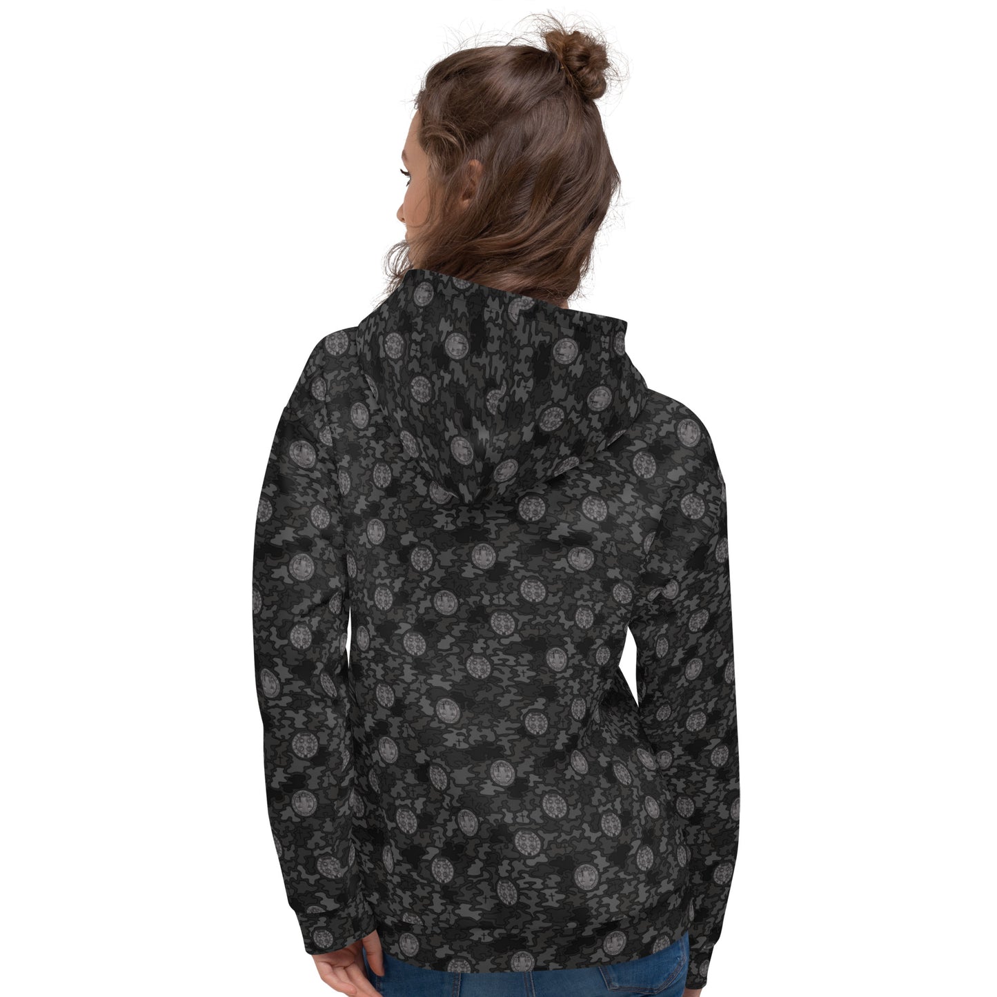 Black "Catholicamouflage" Unisex Pull-over Hoodie (Size XS-6XL)