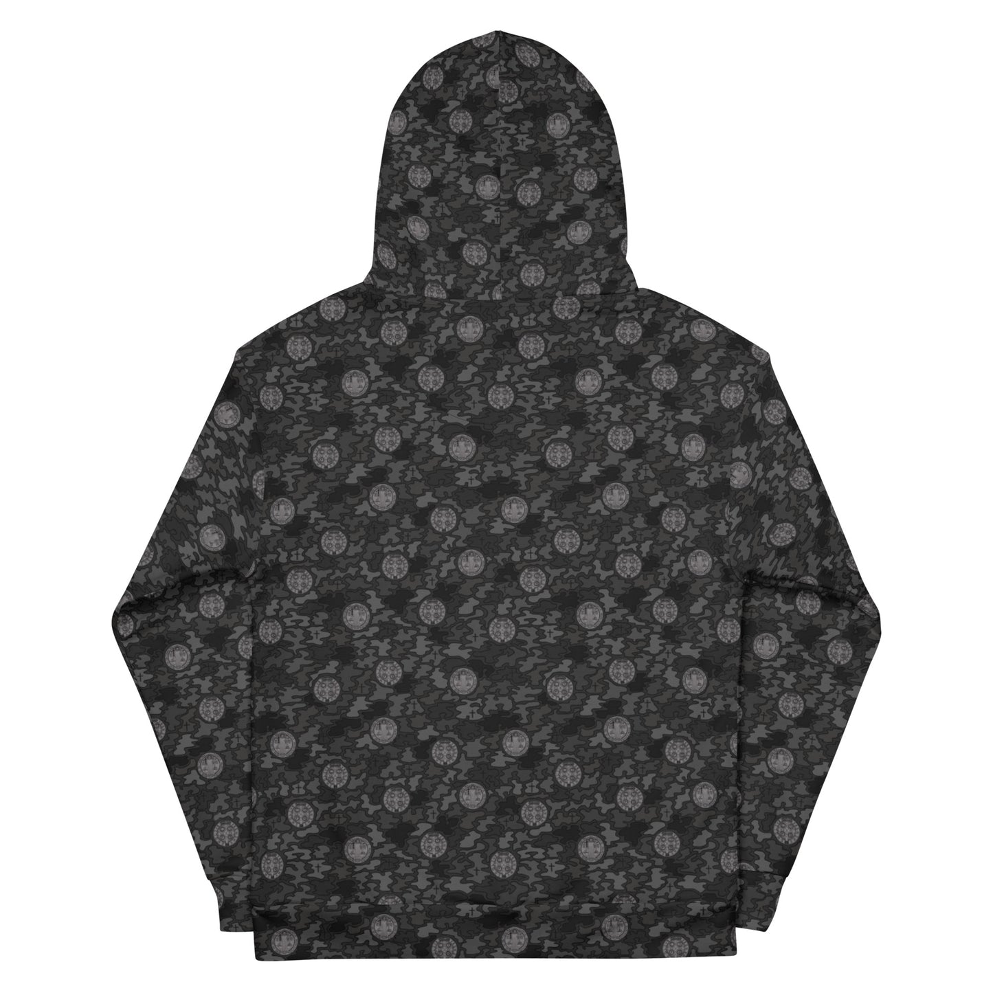 Black "Catholicamouflage" Unisex Pull-over Hoodie (Size XS-6XL)
