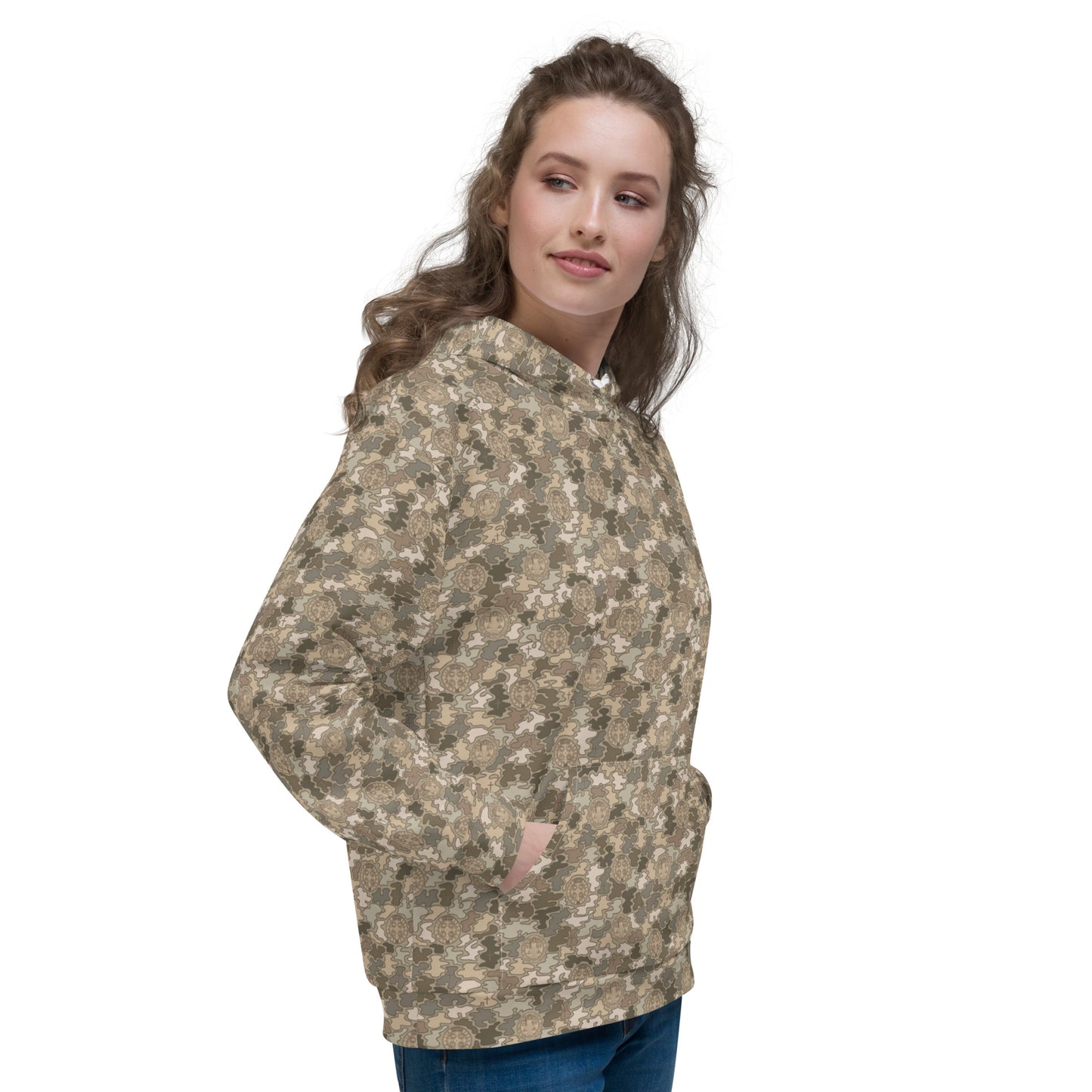 Desert Tan "Catholicamouflage" Unisex Pull-over Hoodie (Size XS-6XL)