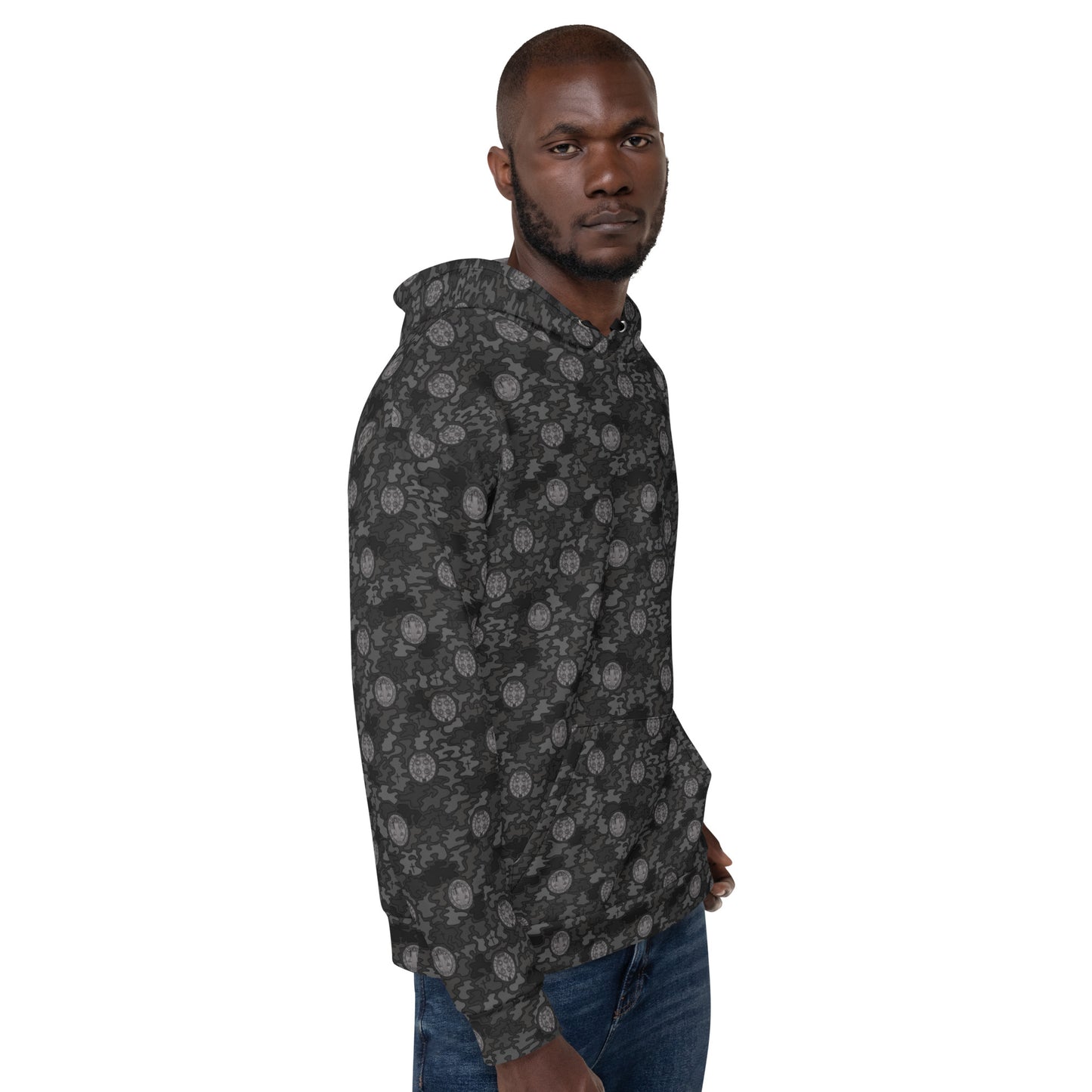 Black "Catholicamouflage" Unisex Pull-over Hoodie (Size XS-6XL)