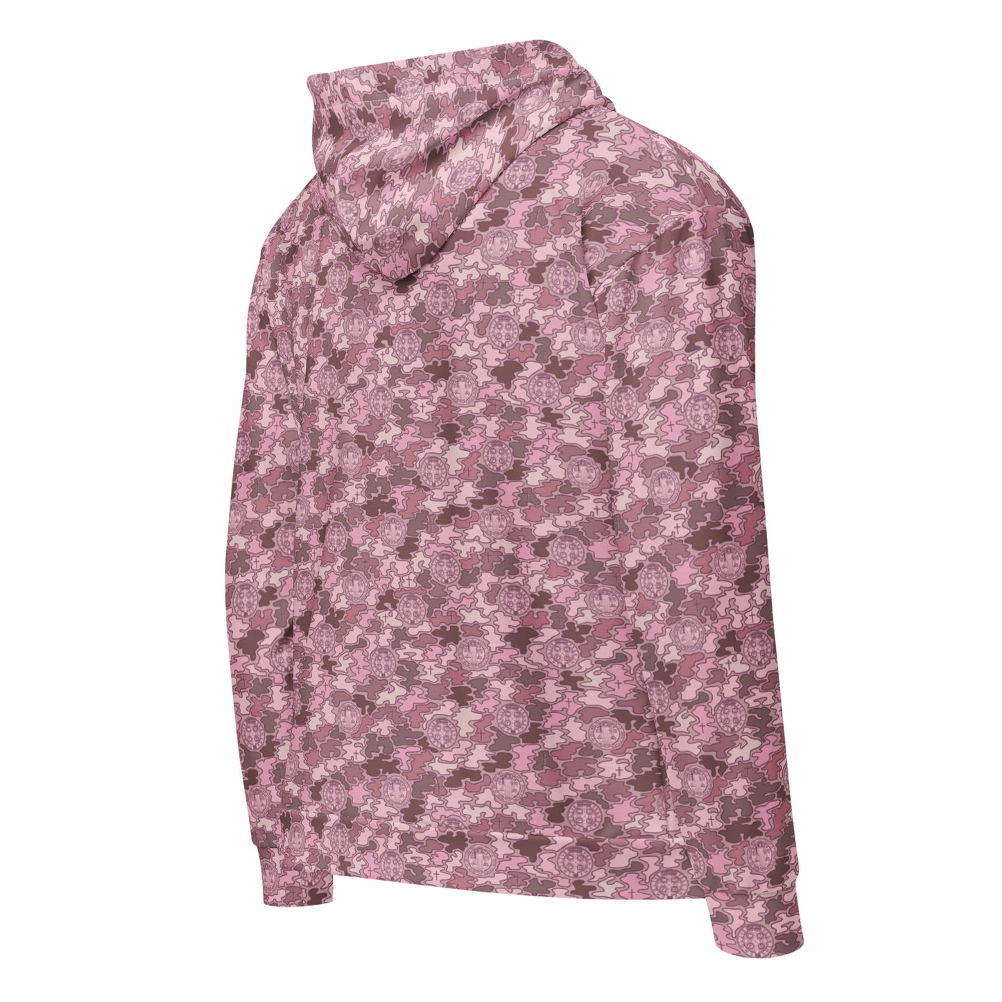 Pink "Catholicamouflage" Unisex Zipper Hoodie (Size XXS-6XL)