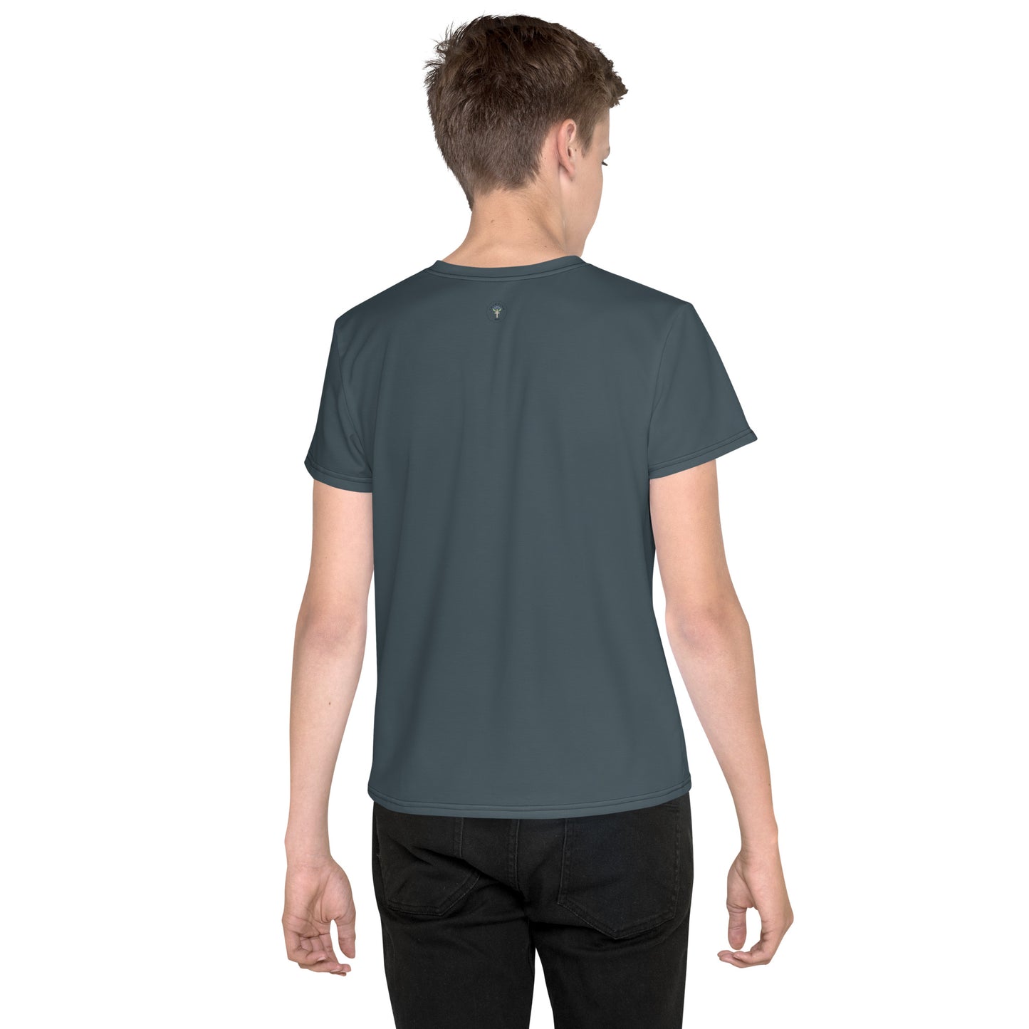 Youth Dark-Blue "Dreaming Adventure" Short-Sleeved Crew Neck T-shirt (Size 8-20)