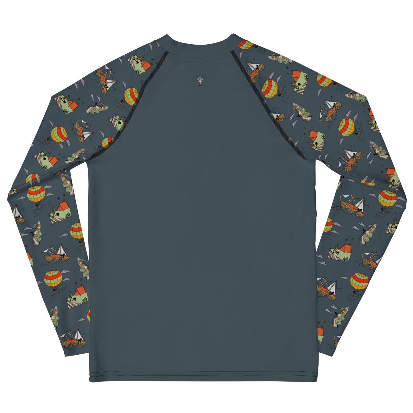 Youth Dark-Blue "Dreaming Adventure" Long-Sleeved Rash Guard Shirt (Size 8-20)