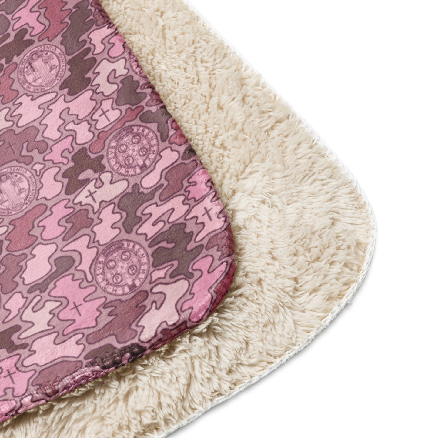 Pink "Catholicamouflage" Sherpa Blanket (60"x80")